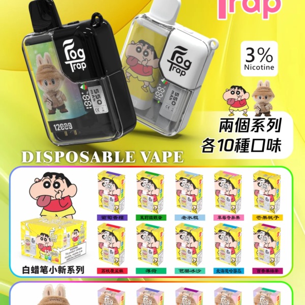 LABUBU & 蠟筆小新聯名款-Fog trap 12000口抛棄式